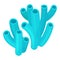 Sea coral light blue icon, colorful aquatic life