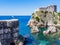 Sea cove and city walls under Fort Lovrijenac in Dubrovnik, Croatia