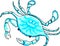 Sea crab aqua color with white speckled.