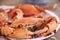 Sea crab boiled in restaurant at Chantaburi province Thailand