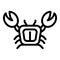 Sea crab icon outline vector. Beach food animal