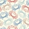 Sea crabs pattern seamless colorful