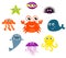 Sea creatures and animals icons.