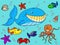 Sea creatures doodle