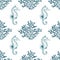Sea Creatures hand drawn seamless pattern. Ocean animals and seashells sketch surface texture.