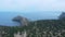 Sea in crimea trail Galiyna quadcopter from the air blue sky mountains grass trees view sky rocky peak green, cliff Cape