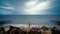 Sea Defences - Rocks and dramatic Sky