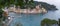 Sea dock and colored houses. Portofino