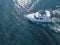 Sea emergency service motor boat rescue team isolated in ocean Ð¼