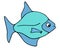 Sea fish. Inhabitant of the ocean and aquarium. Color vector illustration. Cartoon style. Exotic fish with tail and fins. Isolated