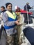 Sea fisherman with huge cod