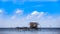 Sea fishing floating traditional house sky