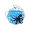 Sea fishing vector icon of octopus and fish rod