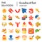 Sea food flat icon set, ocean symbols collection, vector sketches, logo illustrations, animal signs color gradient