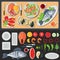 Sea Food. Healthy Food. Prepared Fish. Vegetables and Fish