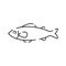 Sea food line icon. White meat restaurant. Editable vector of fish line icon. Trendy stroke signs for website, apps and UI.