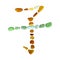 Sea glass mosaic - chinese character