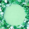 Sea glass pieces with empty circle shape in the middle onmint background