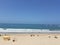 Sea and golden sands in sidi bouzid beach, morocco