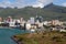Sea gulf, yacht-club, city and mountains. Port Louis, Mauritius