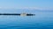 sea gulls are sitting on a concrete quay in ohrid, macedonia, fyrom....IMAGE