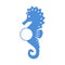 Sea horse - circle monogram. Seahorse silhouette. Vector icon isolated on white