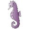 Sea Horse. Colored vector illustration. White isolated background. Ocean dweller. Cartoon style. The horse is lilac.