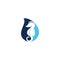 Sea Horse drop shape concept vector logo