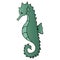 Sea Horse. Fish of the order of needle-like. Master of disguise. Colored vector illustration. Isolated white background.