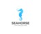 Sea horse logo template. Sealife vector design