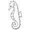 Sea Horse. Needle-shaped fish. Master of disguise. Vector illustration. Outline on a white isolated background.