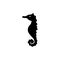 Sea Horse Silhouette, Underwater Animal. Flat Vector Icon illustration. Simple black symbol on white background. Sea Horse