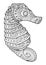 Sea horse style for coloring page