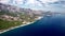 Sea island Turkey beach nature mountain landscape dramatic sky aerial panorama view
