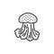 Sea jellyfish line icon