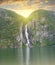 Sea kayaking at Norway fjord