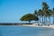 Sea kayaks along the shoreline at Waikiki Beach. Kayaking is a popular outdoor recreational sport for tourists in Oahu, Hawaii, US