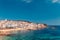 Sea landscape with Calella de Palafrugell, Catalonia, Spain near of Barcelona. Scenic fisherman village with nice sand beach and