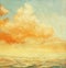 Sea landscape with a cloud, illustration, painting by oil on a