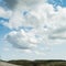 Sea landscape, clouds, Ameland wadden, island Holland the Netherlands