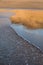 Sea landscape. eflection at the sand beach