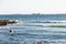 Sea landscape from Farol da Barra beach in Salvador, on a sunny day