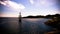 Sea landscape of Nusfjord village and harbour at flakstadoya Island , Lofoten , Norway