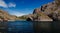 Sea landscape of Nusfjord village and harbour at flakstadoya Island , Lofoten , Norway