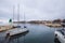 Sea landscape with sail boats in harbor, Cannes