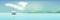 Sea landscape with sailing ship, seagulls, hills and clouds. Vector horizontal background