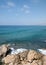 Sea landscape, sea waves crashing against the rocks, Tantura nature reserve, Cyprus