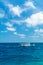 Sea landscape with a traditional Dhoni boat and the clouds, Maldives