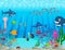 Sea life cartoon background