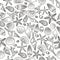 Sea life seamless pattern with shell and starfish doodle